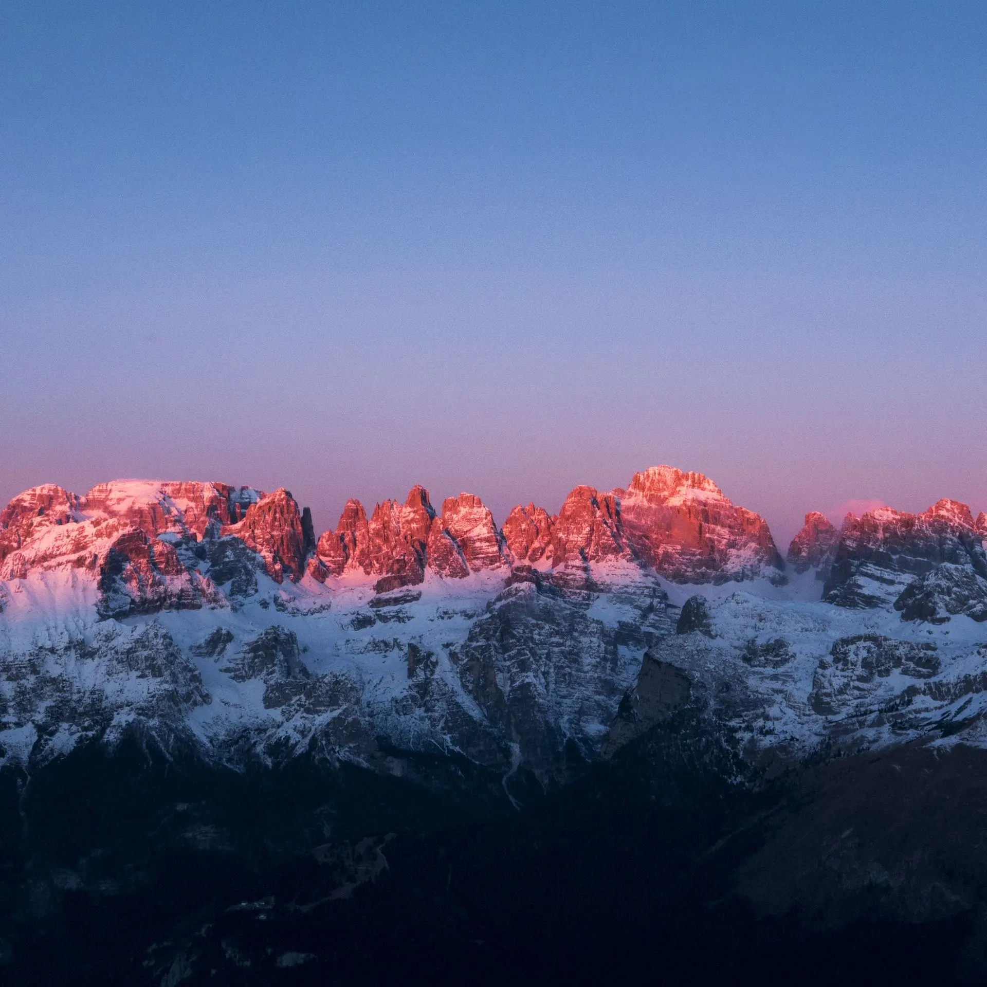 Le Dolomiti di Brenta all’alba