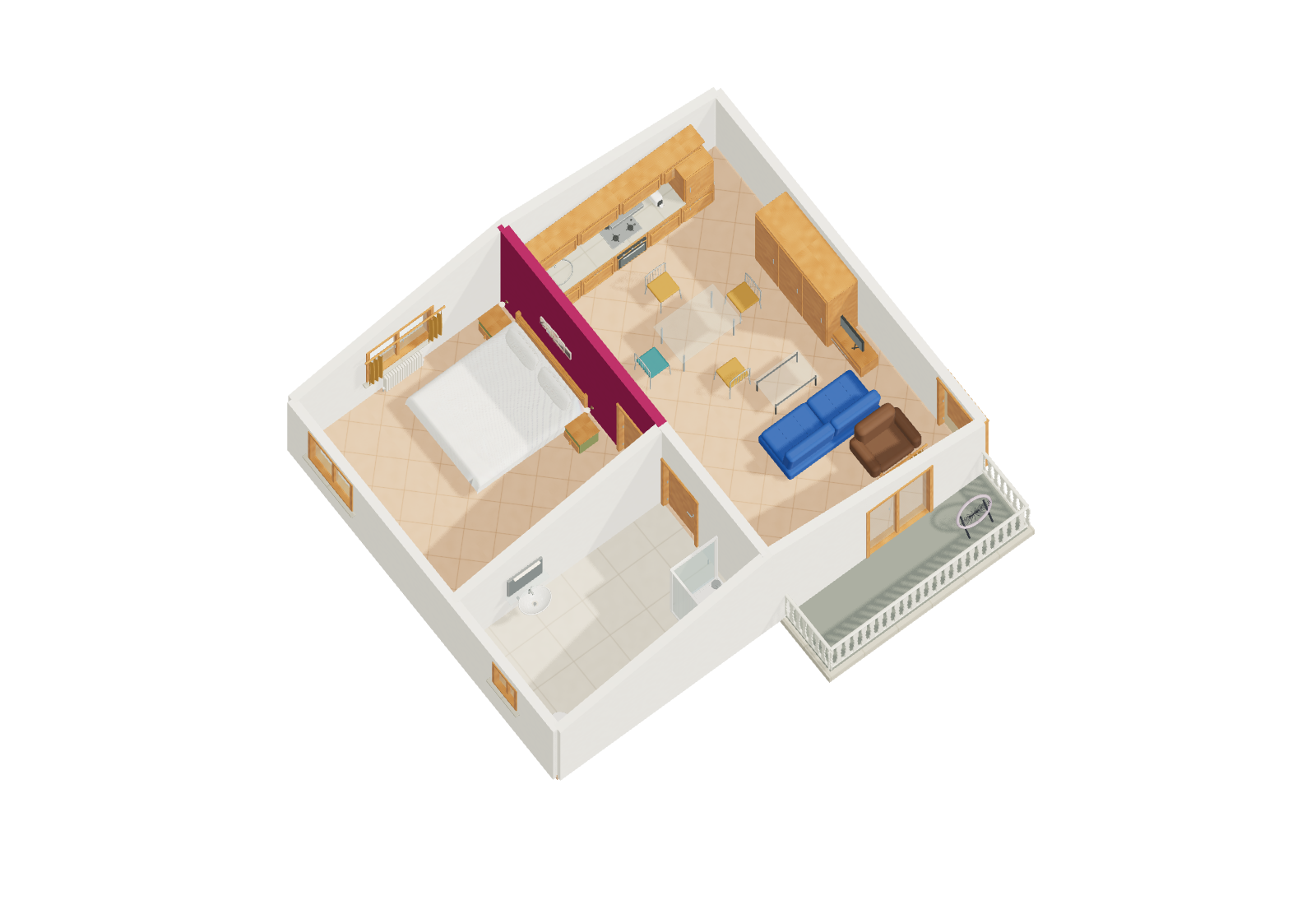 Furnished floor plan of Cirmolo