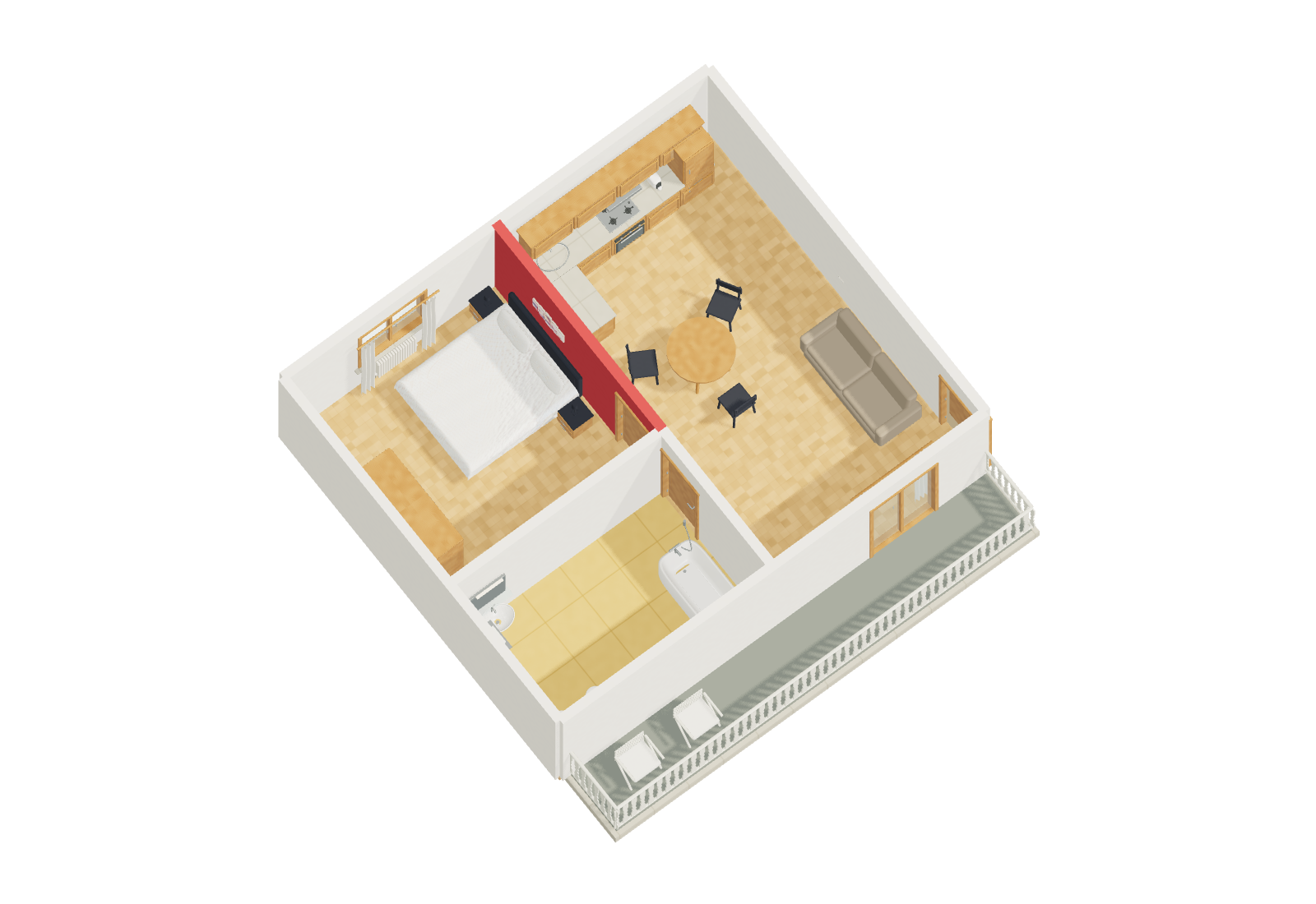 Furnished floor plan of Ruta